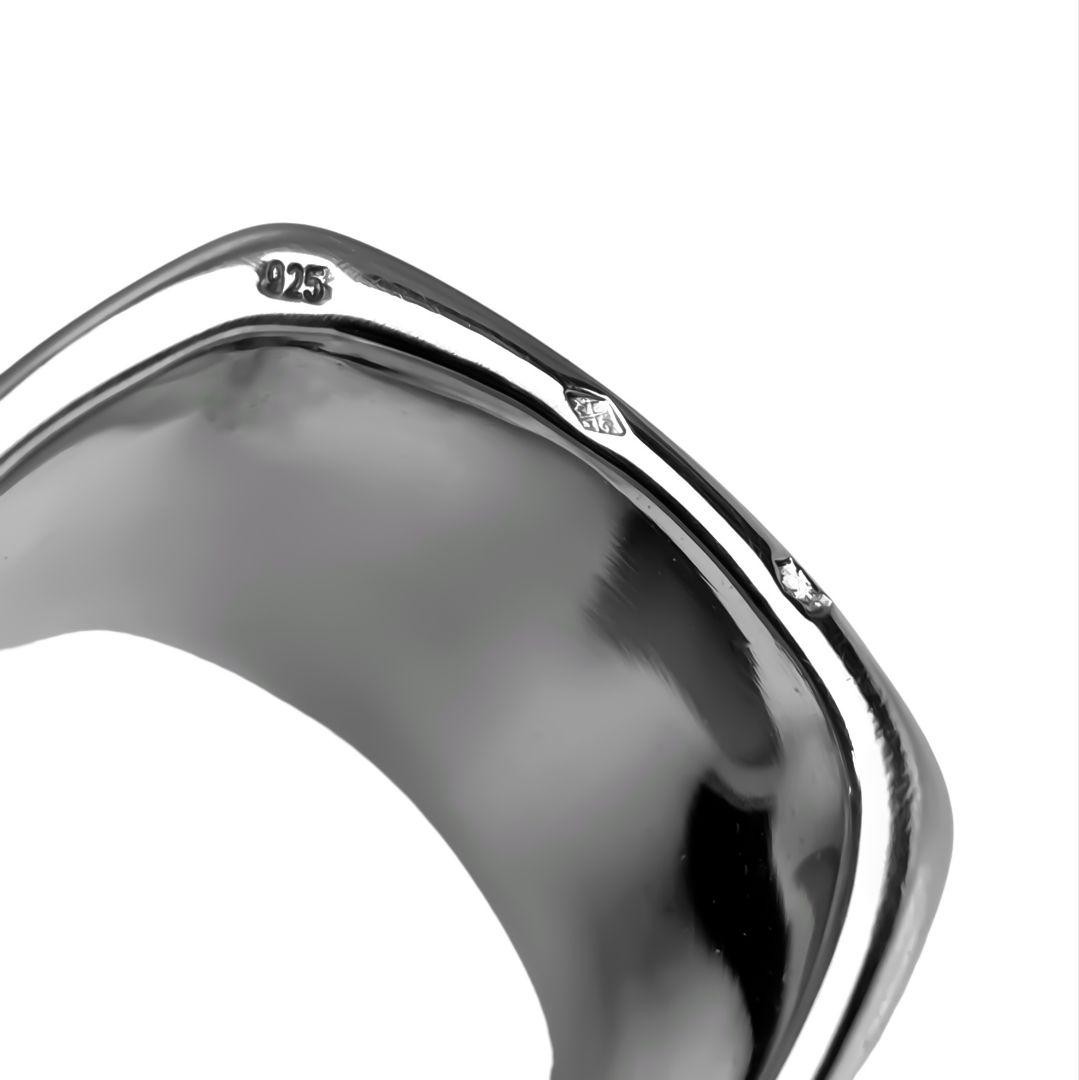 Auth CHANEL Ring Logo Square Silver 925 Unisex Jewelry Luxury Genuine thumbnail 9