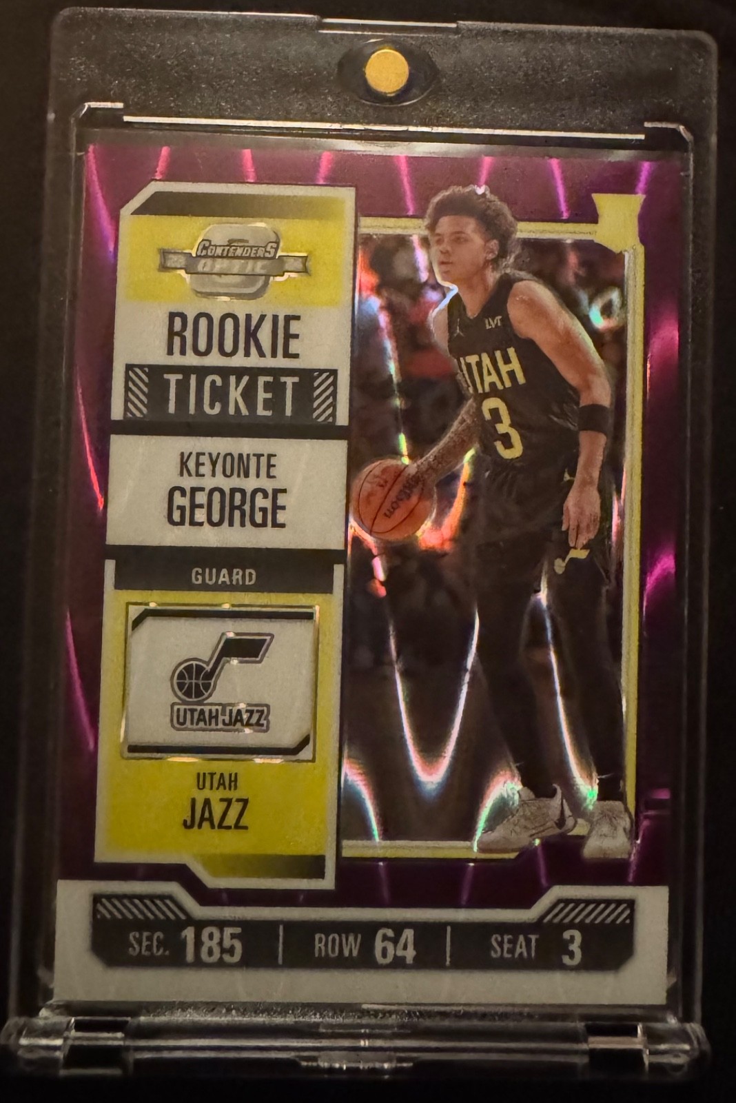 KEYONTE GEORGE 2023-24 CONTENDERS OPTIC ROOKIE PURPLE FOTL RC 10/18 