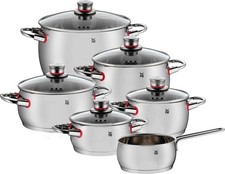 WMF Quality One  Kochtopfset mit Glasdeckel 6-Teilig - Edelstahl (0774066380)