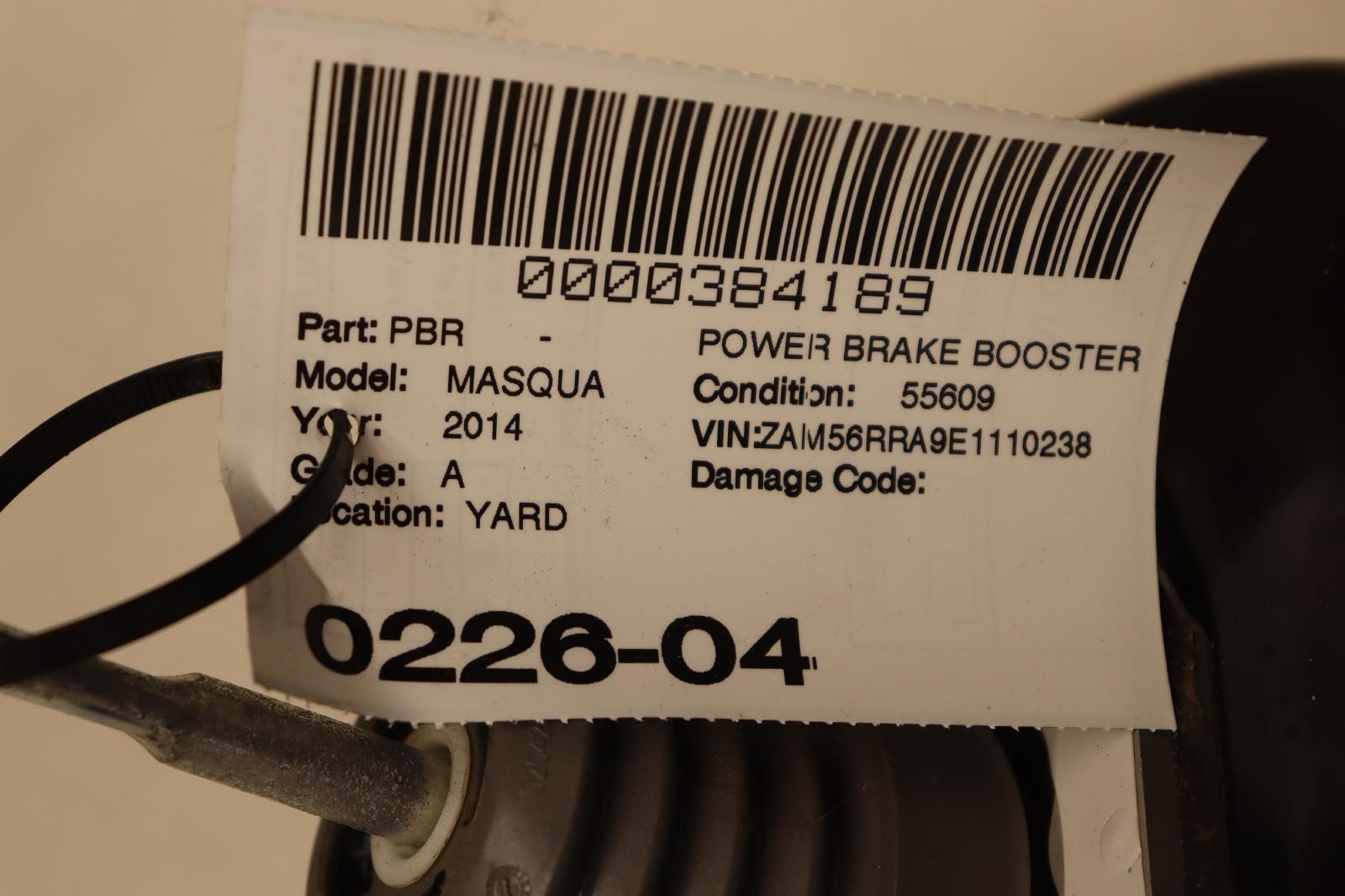 2014-2020 MASERATI QUATTROPORTE AWD POWER BRAKE VACUUM BOOSTER OEM