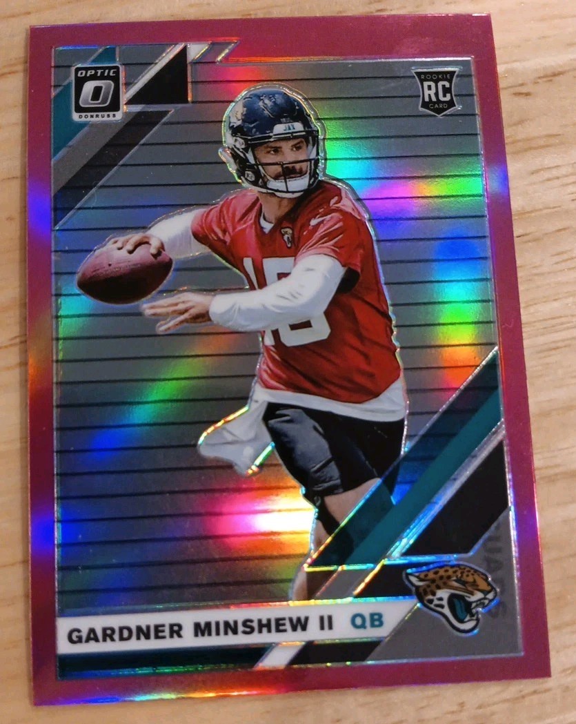 2019 Optic Pink Refractor - Gardner Minshew RC #142 Las Vegas Raiders