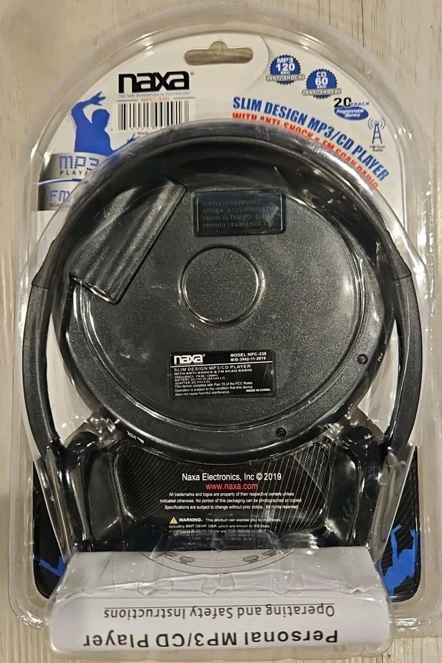 Naxa NPC330 Slim Personal CD/MP3 Player with FM Radio - New  - Image 2 of 4