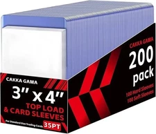 Trading Card Sleeves Hard Plastic Clear Case Holder 200 Baseball Cards Topload