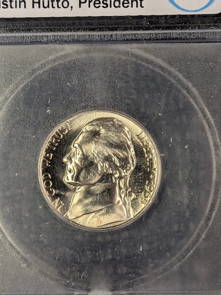 1965 MS 69 SMS Jefferson Nickel 5c ICG - New A. Hutto Signed White Label TOP POP - Image 3 of 4