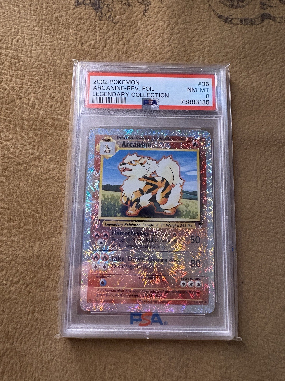 Arcanine Legendary Collection Reverse Holo 36/110 PSA 8