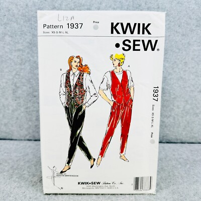Kwik Sew 1937 Pull On Pants and Vest Waistcoat Style Misses XS XL Sewing Pattern