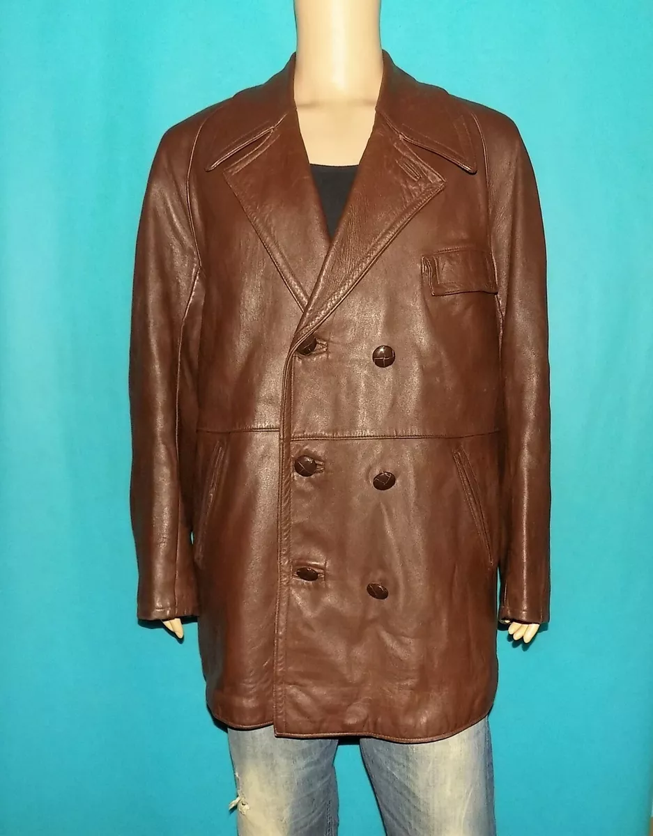 canadienne vintage GRAULHET ann e 1950 cuir marron taille XL eBay