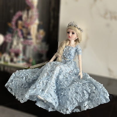 24 inch Female Joint Doll Toy with Princess Dress Shoes Long Wig Upgrade  Makeup