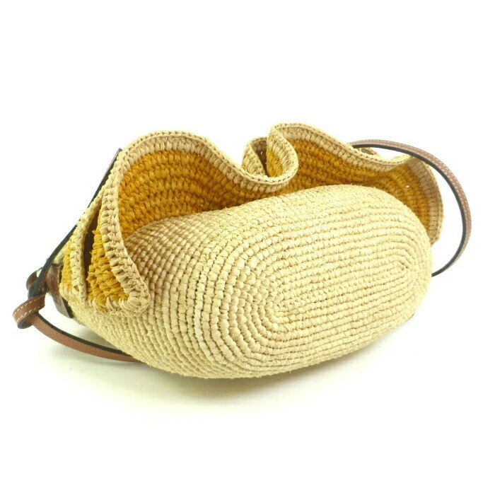 Loewe Raffia Pochette Shoulder Bag Yellow *Iyt961