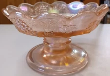 Fenton Vintage Punch Bowl Party Size BASE ONLY Rose Pink Peach Iridescent Grapes