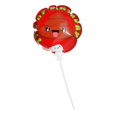 PARTY PERFECTO 3 Emoji Poo Self-Inflating Balloons - Handheld Foil Stick Helium Air Party