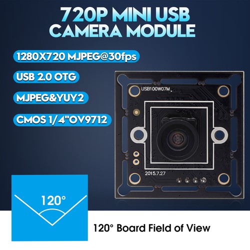 1.0MP USB Network PCB Camera Module w/ 120 Degree Lens OV9712 ELP 720P Webcamera - Picture 2 of 9