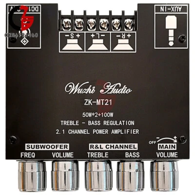 MARKENLOS ZK-MT21 2.1Channel Bluetooth Audio Power Amplifier Board Subwoofer 50W+50W+100W.