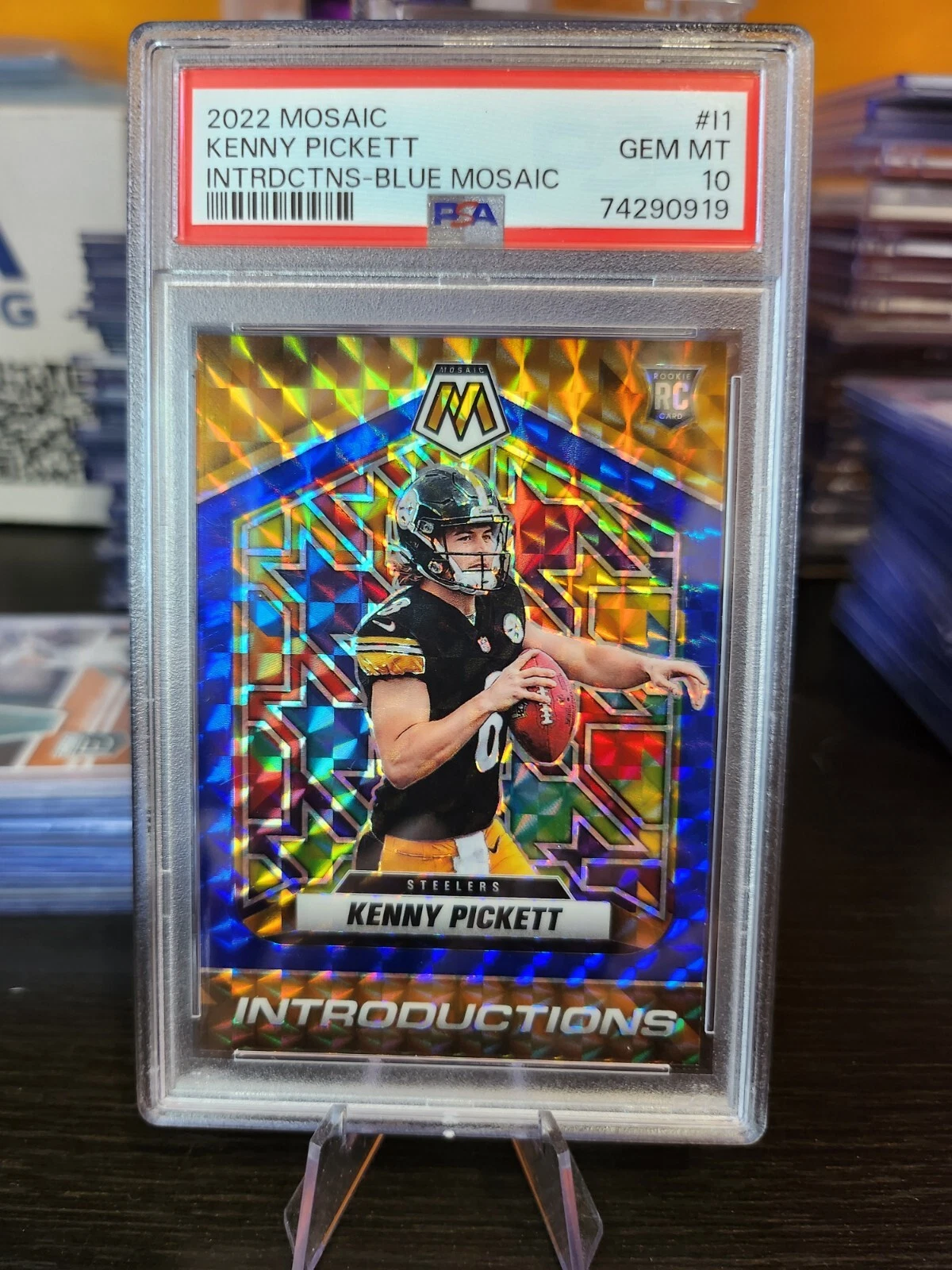 Kenny Pickett Panini Mosaic Introductions #I1 Blue Mosaic