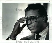 1987 Press Photo Andre Thornton in a pensive moment at his news conference