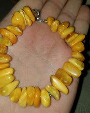 Natural Baltic amber 18 g gr bracelet yellow white royal