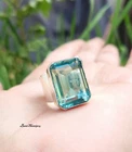Dainty Aquamarine Ring Handmade Solid 925 Sterling Silver Ring For Men& Women