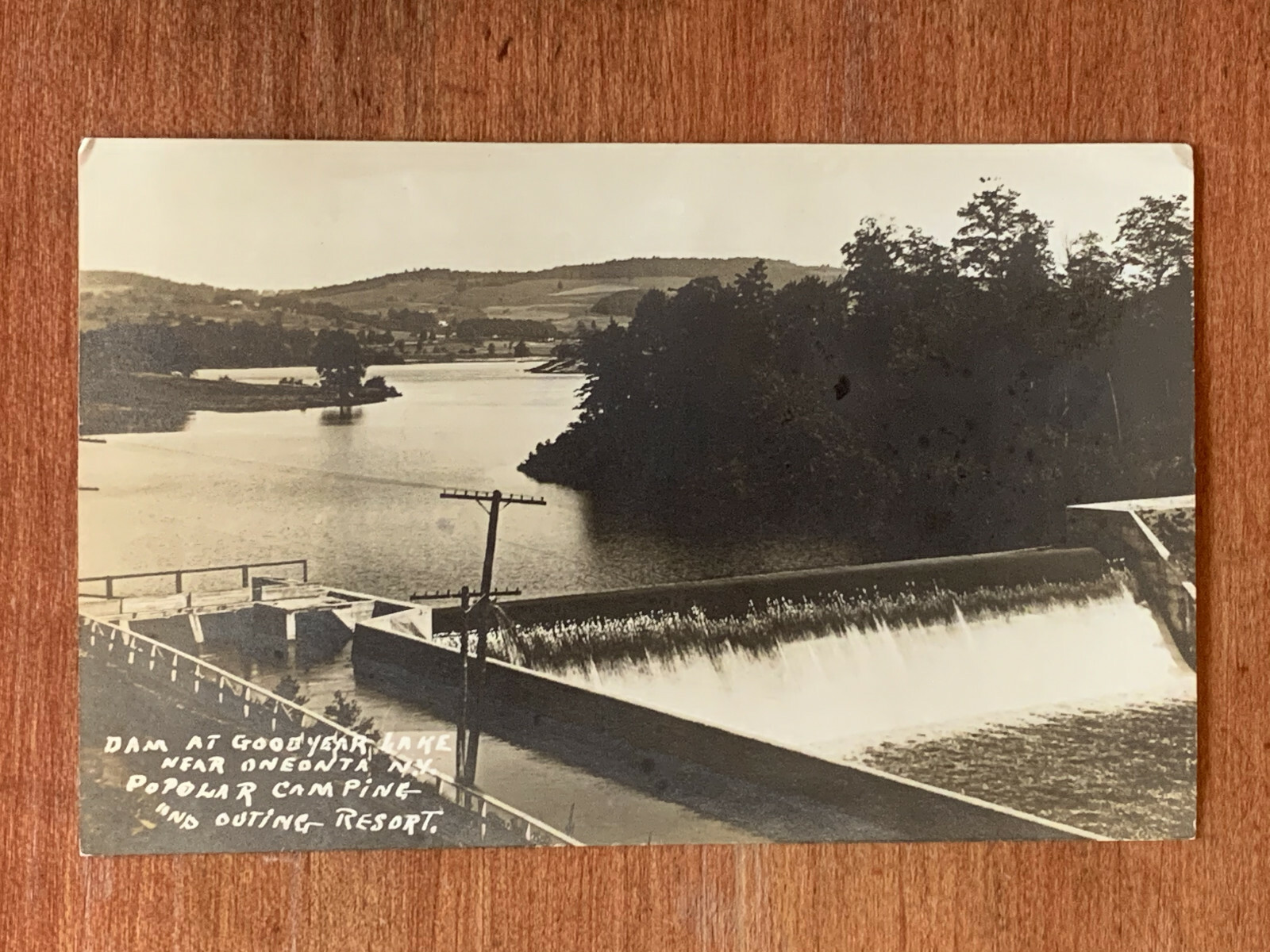 New York, NY, Oneonta, Goodyear Lake Dam, Camping Resort, RPPC, ca 1910