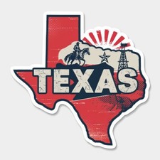 Texas State Printed Sticker Vinyl Decal USA TX United States Car Window