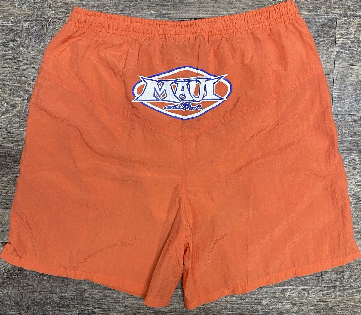 Vintage Maui and Sons Nylon Swim Shirts Trunks Size Medium Orange