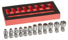 Astro Pneumatic Tool 7412 12-Piece 1/4" Drive Flex Socket Set - 6 Point - Metric