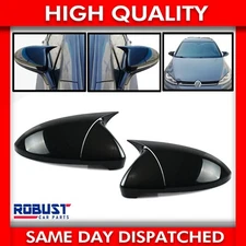 FOR VW GOLF MK7 DOOR WING MIRROR COVER CAP GLOSS BLACK (2012-2019)