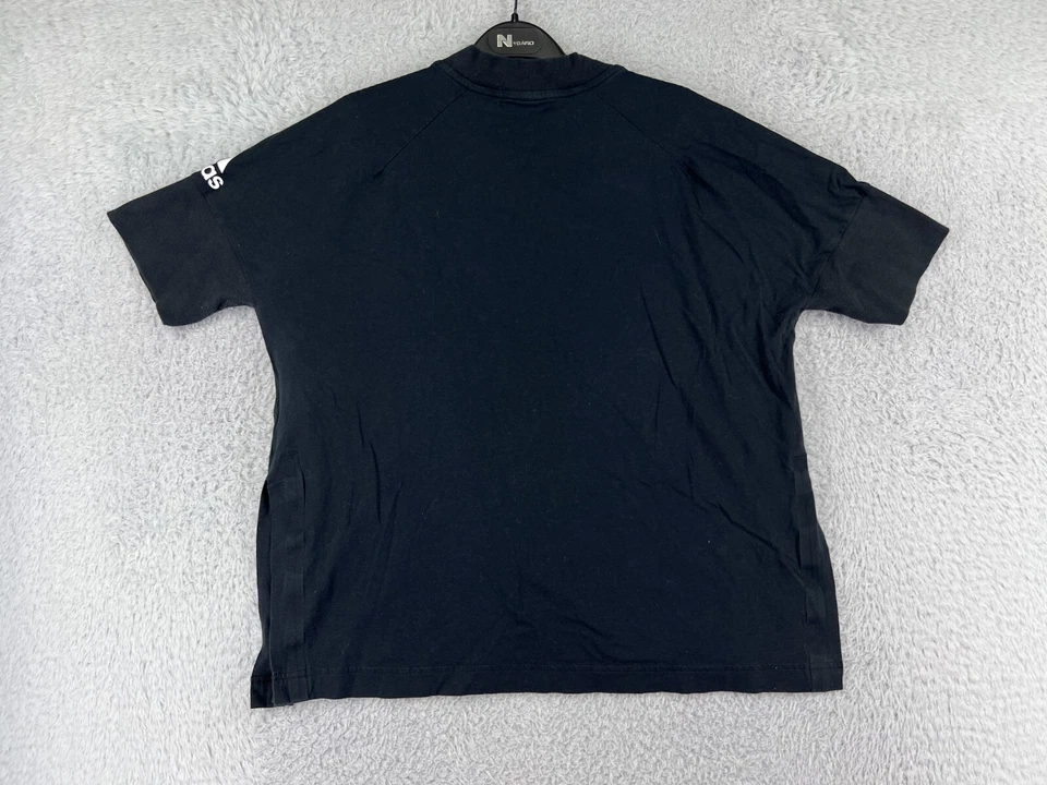 Camisa Adidas Para Hombre Grande Negra Manga Corta Lados Abiertos Mangas con Puños Algodón Foto 2 de 4