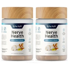 Nerve Health Support with Lion's Mane - Organic and Natural Supplement - 2 Pack