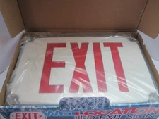 LED Exit Sign Wet Location Single Face Red Letters with Battery Backup  -  ENVOY