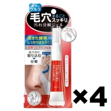 Tsururi Pore Cleaning Gel with Silicon Brush for Clogged Pores 4Pack Set 15g