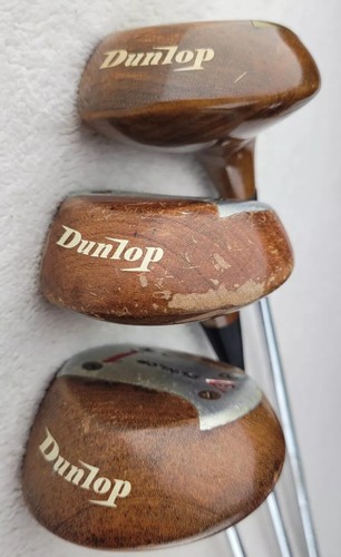 Vtg Dunlop Maxfli 1, 2, 3 Woods RH Max Power TT Dynamic Red Dot Steel Shafts - Picture 2 of 11
