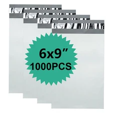 1000 Poly 6x9 White Poly Mailers Shipping Envelopes Mailing Bags 2.5 Mil