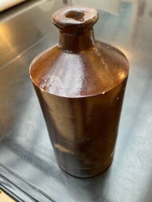 Antique Bourne Denby Salt Glaze Stoneware Ink Bottle 