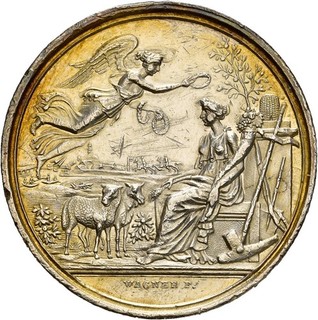 Künker: Württemberg Wilhelm I. Ag Medaille 1818 Landwirtschaftlichen Vereins