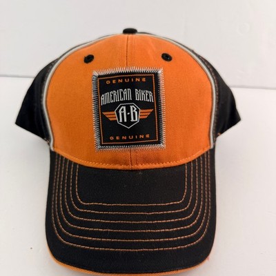 Geniune American Biker Hat Orange Casual Cap Hat Adjustable Hat Orange Adult Hat