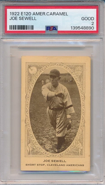 1922 E120 AMER CARAMEL - JOE SEWELL ROOKIE  - PSA 2 GD (SVSC) FRESHLY GRADED!