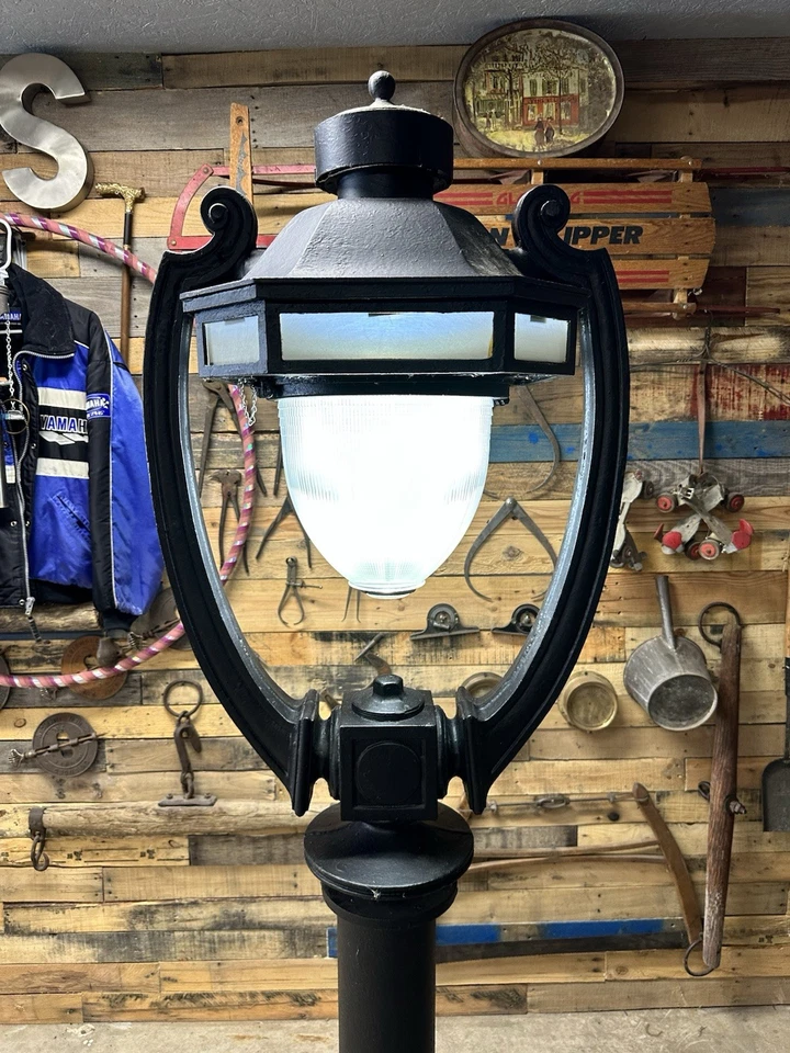 Vintage Black Milwaukee Harp Street Lamp Converted Into Floor Lamp, Works - Image 2 of 4