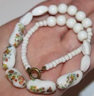 Fabulous flawless vintage Italian mille fiore milk glass beads Necklace Lot# 738