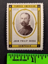 Vintage John Philip Sousa Composer Famous Americans Poster Stamp