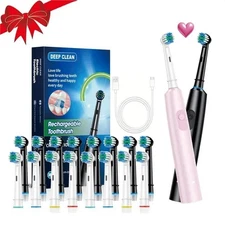 Round Rotating Electric Cross Action Electric Toothbrush Head Pack of 10
