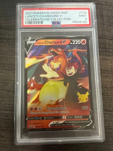 2021 Pokemon Swsh BSP Lance's Charizard V Celebrations Collection - PSA 9 Mint
