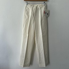 Liz Claiborne Vintage Deadstock White Cotton High Waisted Pants Size 2 Petite