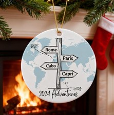 Personalized Travel Adventure Ornament, Ornament Gift, Travel Gift, Christmas...