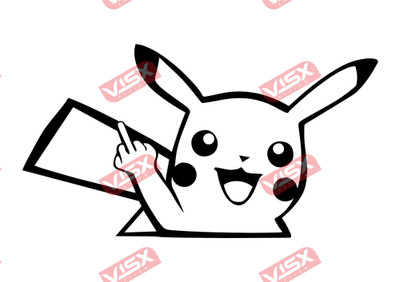 Mad Pika Pikachu Anime Car Decal Sticker Vinyl Laptop Window Bumper Funny