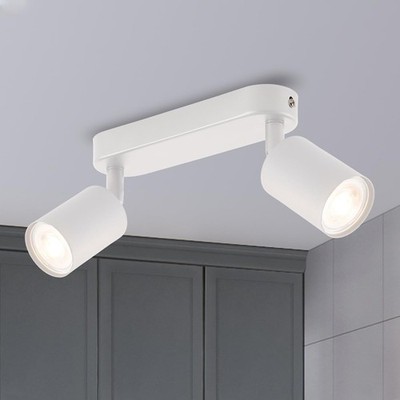 2-WEGE STRAHLER LEISTE - WEISS VERSTELLBAR DREHBAR GU10 DECKEN WAND LEUCHTE KÜCHE