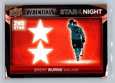 Brent Burns 2021-22 Upper Deck Credentials #2S-8 Star of the Night: Second Star