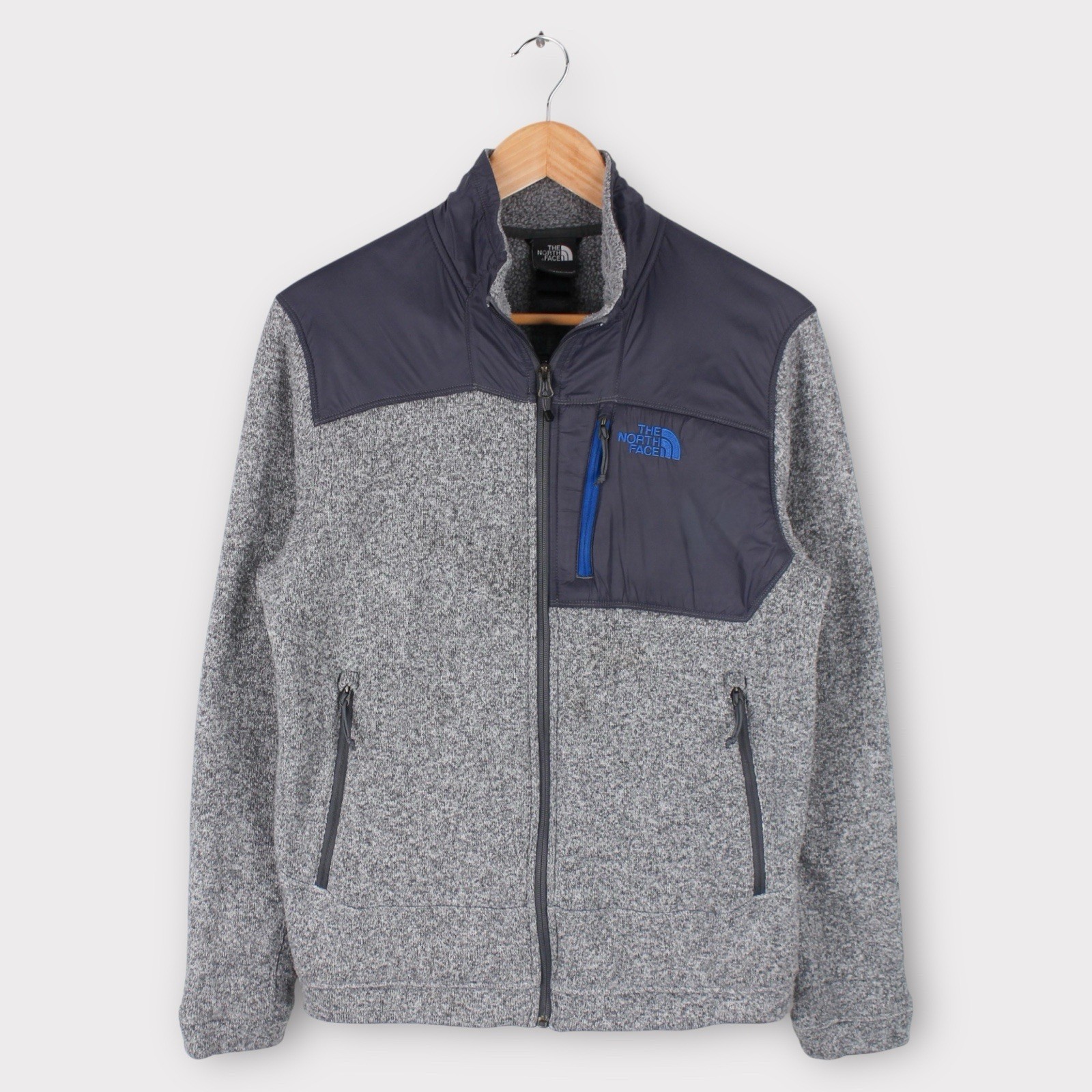 The North Face Full Zip Fleece Nylon Jacket Gray Blue Men’s Medium
