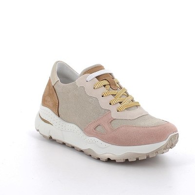 IGI&CO Damenschuhe Schnürsandalen 5 cm Flach Beige Rosa Echtleder