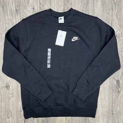 #ad #ad Nike Sweater Size Medium Mens Black Club Fleece Crewneck Pullover $60 $36.00