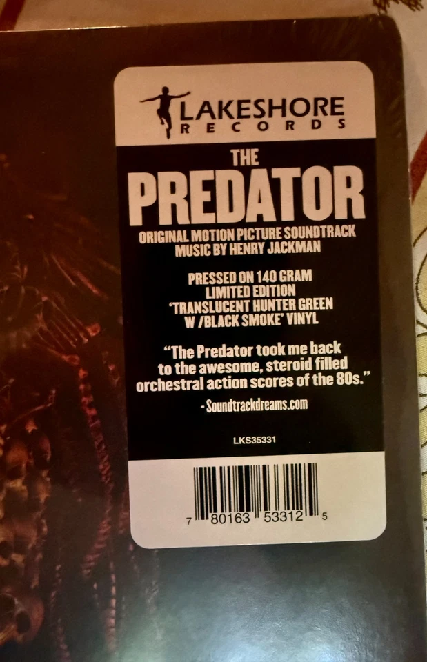THE PREDATOR - Soundtrack - Henry Jackman - 2-LP Green/Smoke Vinyl - New/Sealed - Image 3 of 4